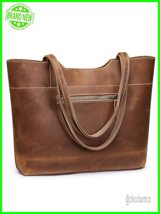 Handbags - Genuine Leather Tote Bag Large Handbag Shoulder Purse for Women